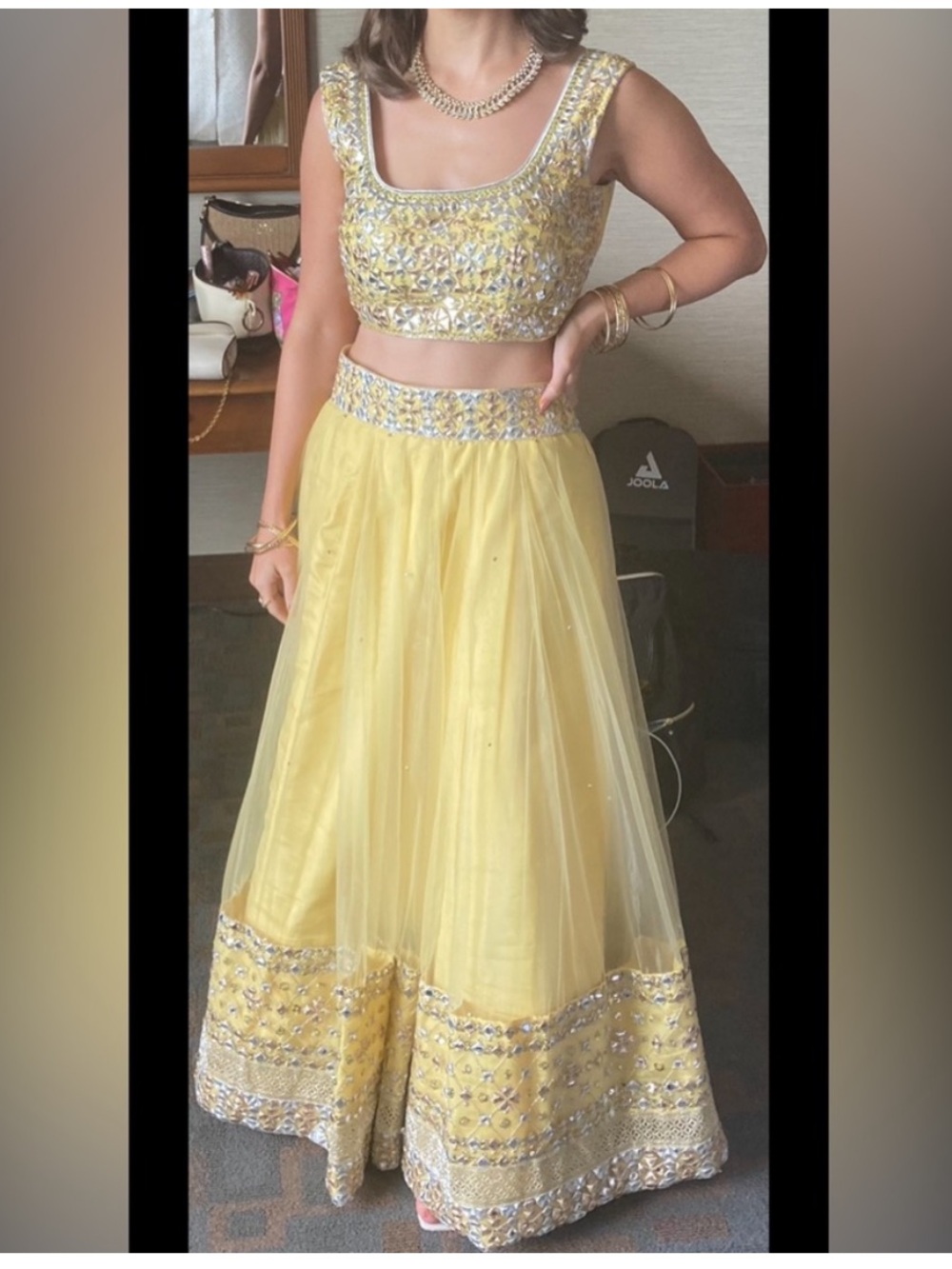 Yellow Embellished Lehenga Crop Top Set

Lashkaraa